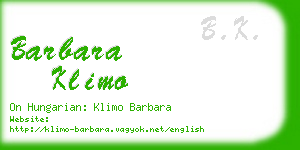 barbara klimo business card